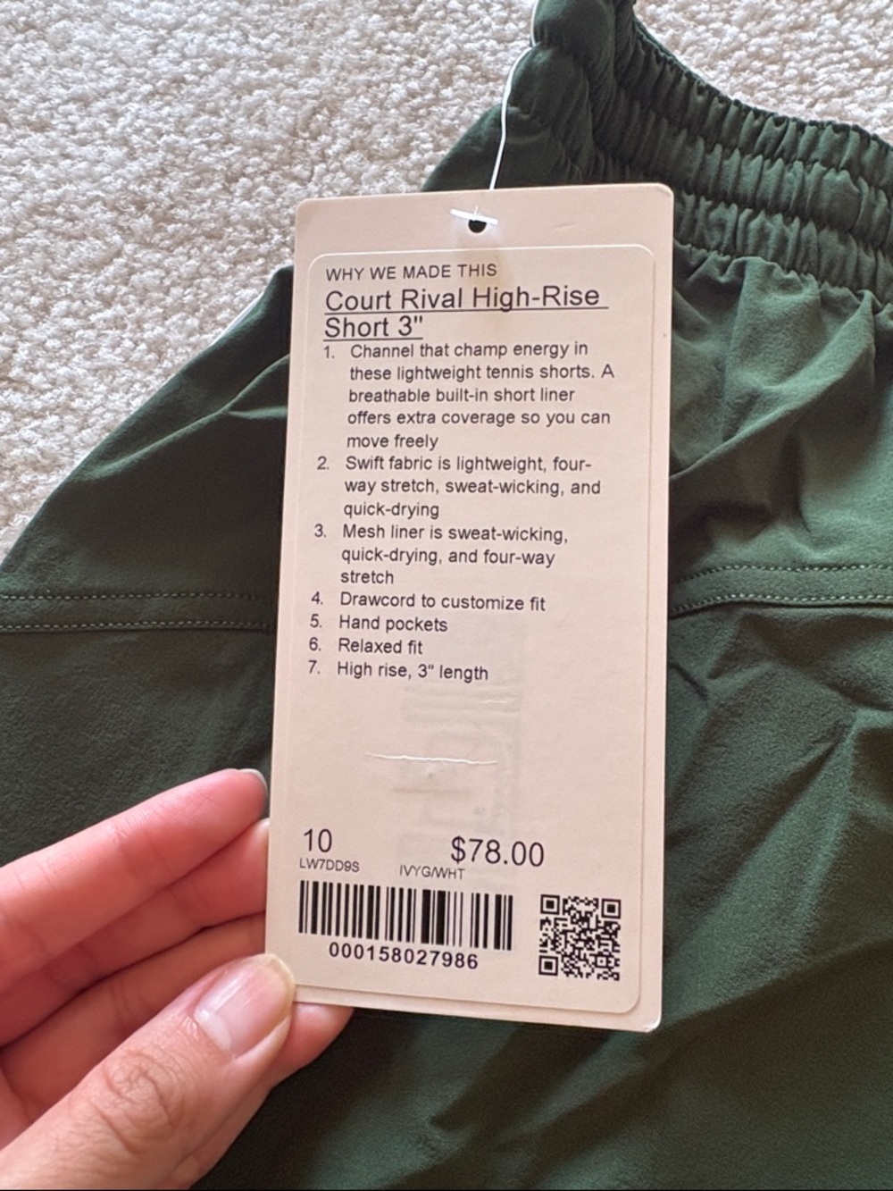 NWT Lululemon Court Rival shorts size 10 - Picture 7 of 7